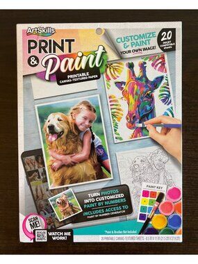 NIP ArtSkills Print And Paint Printable Canvas-Textured Paper 20 Inkjet Sheets